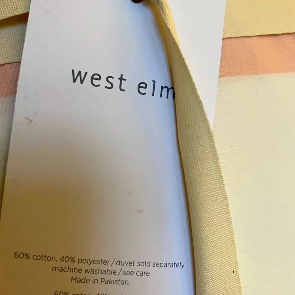 NWT West Elm Prep Stripe Euro Sham Pink/White Envelope Closure